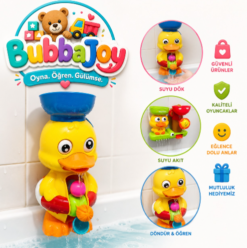 BubbaJoy™ Sihirli Banyo Ördeği - Dönme Mekanizmalı & Güçlü Vakumlu